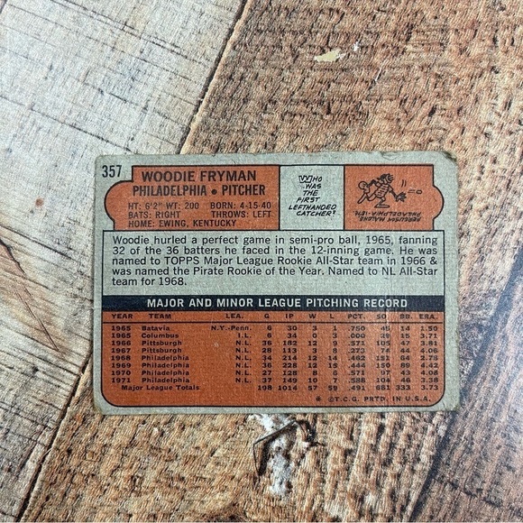 Rich Morales Woodie Fryman Mike Current Dal Maxvill Baseball Football Cards - Picture 3 of 9